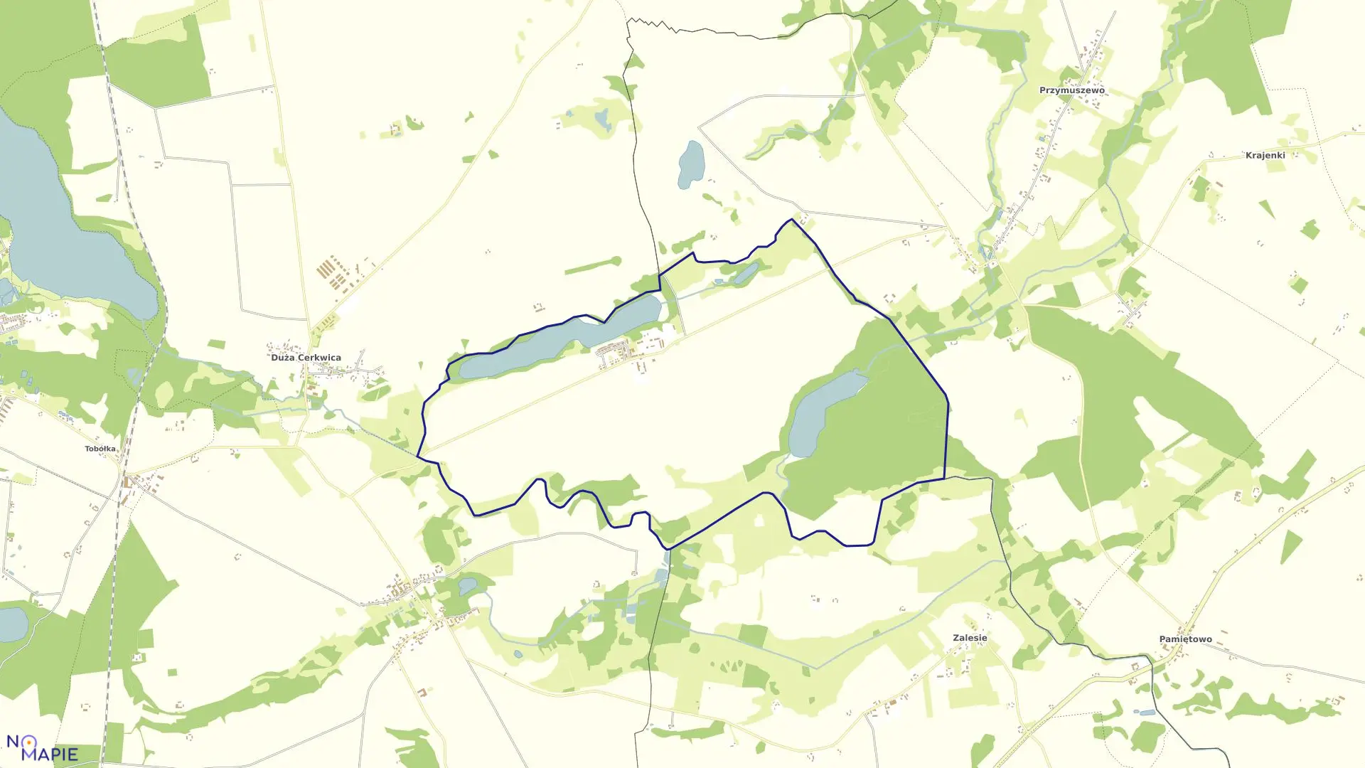 Mapa obrębu Radzim w gminie Kamień Krajeński